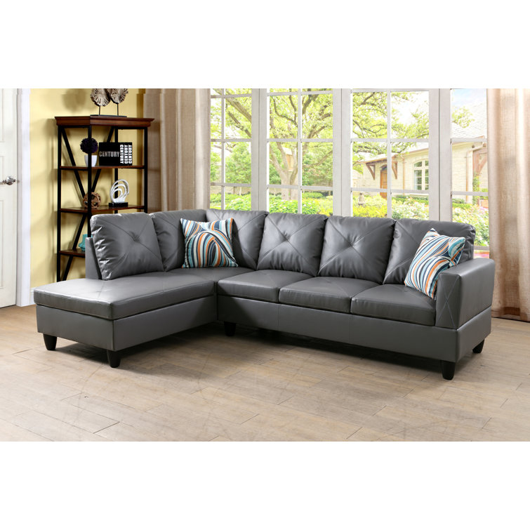 Lifestyle Furniture 97" Wide Faux Leather Sofa & Chaise & Reviews Wayfair